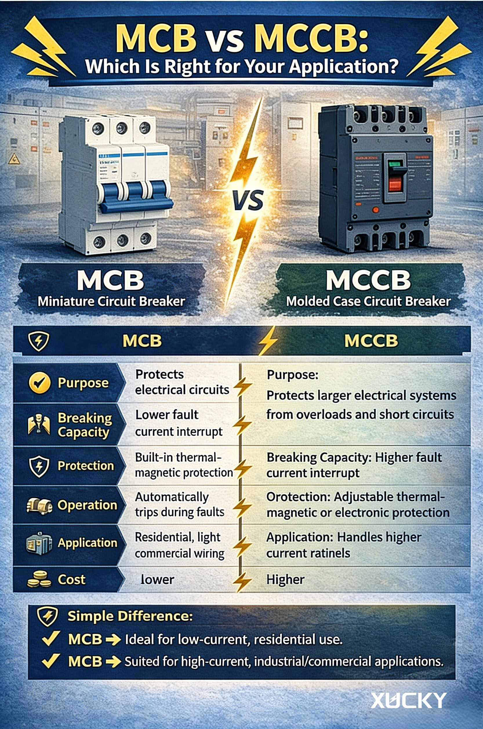 MCB против MCCB: что подойдет для вашего приложения?